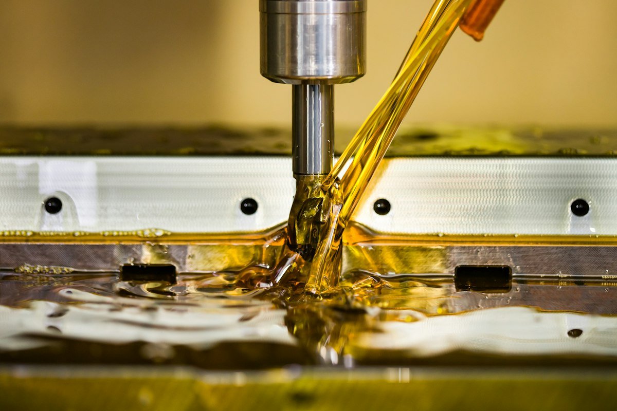 Precision CNC machining in progress, close up