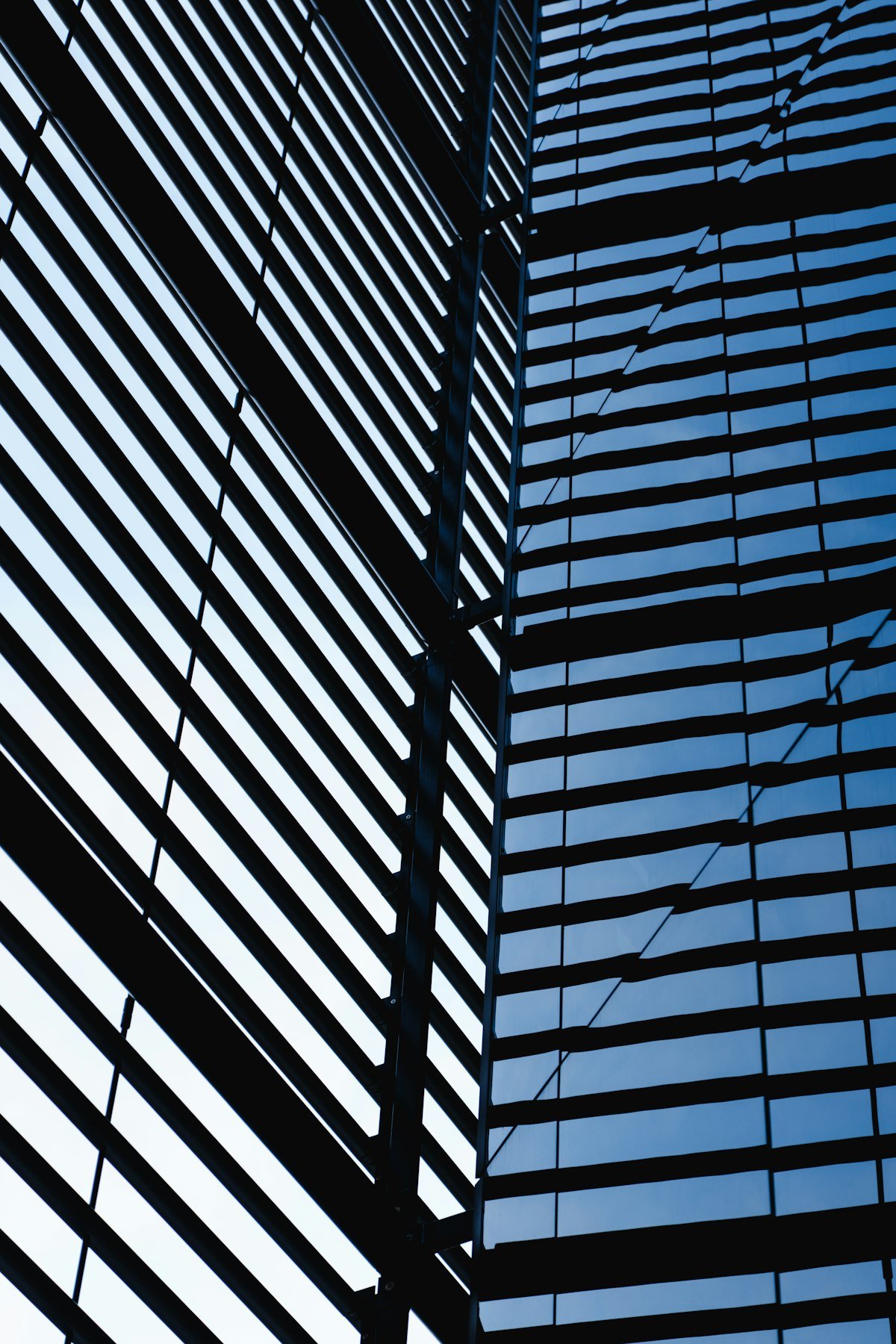 Detail of a modern building facade in London, showing structural permanence